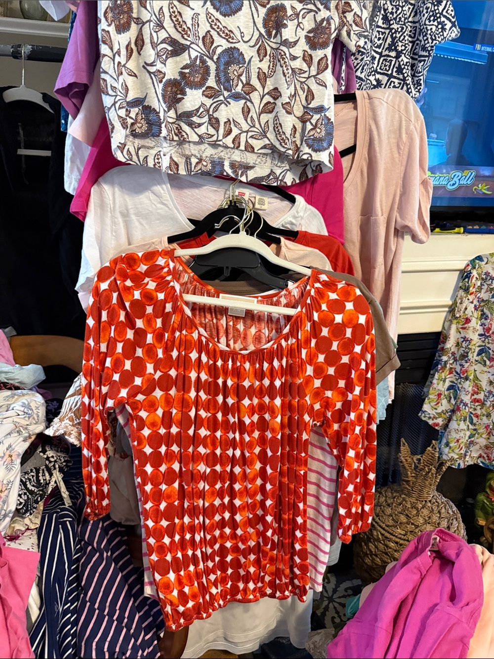 MICHAEL Michael Kors Red and White Polka Dot Blouse
